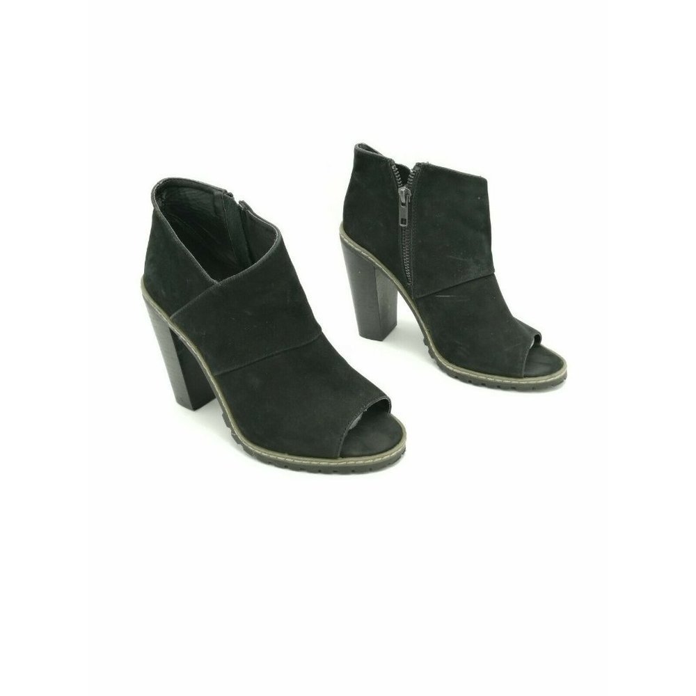 Kelsi Dagger Nubuck Leather Open Toe   High Heel Mules Women's US 6M